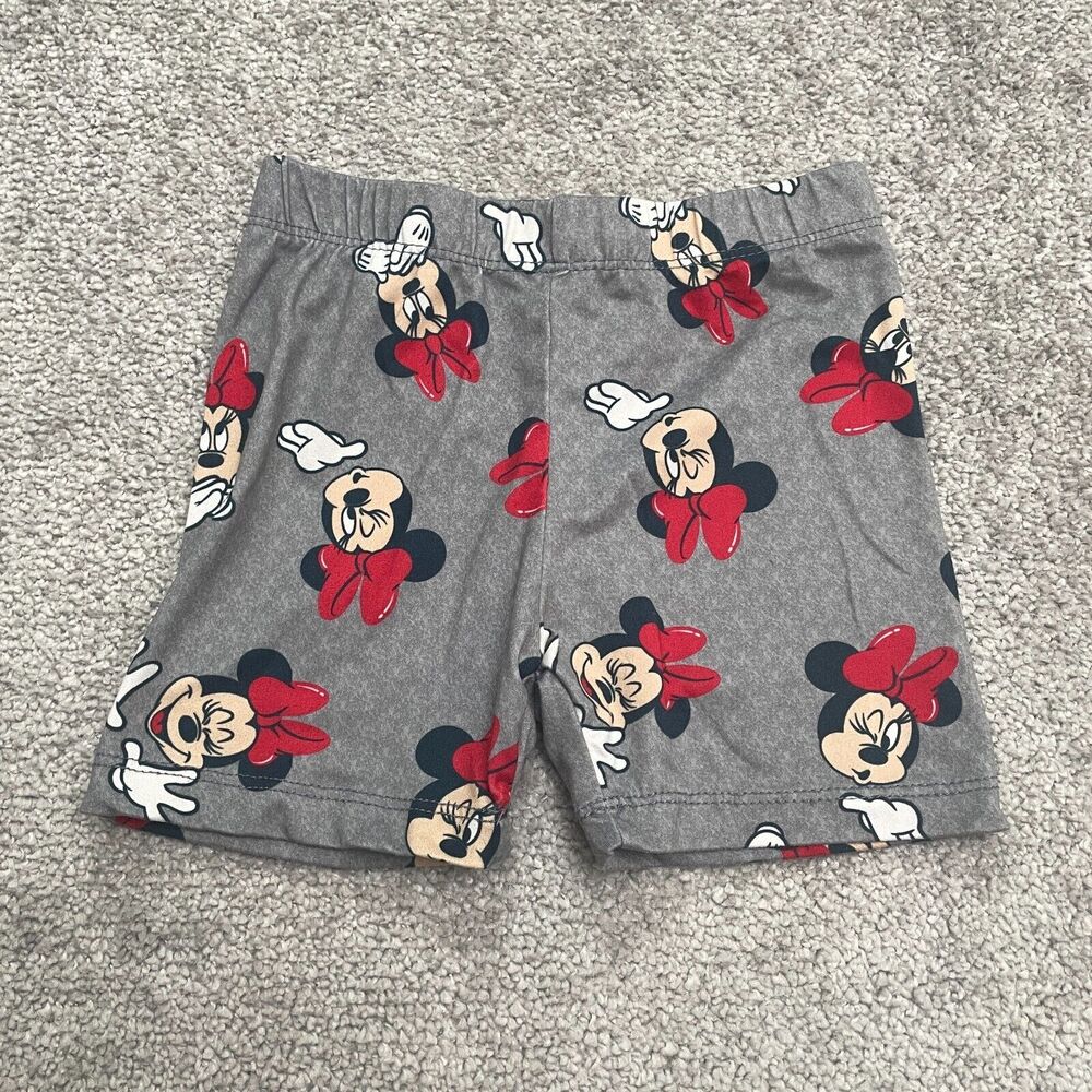 Disney Minnie Mouse Graphic Pajama Shorts Toddler 4T Gray Sleepwear Comfort 18x3